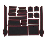 Tappetini Antiscivolo Gomma Per Nissan X-Trail T31 2008-2013 Tappetino Antiscivolo In Gomma Scanalatura Per Porta Coprisedile Per Telefono Sottobicchiere Accessori Per Auto(Rosso)