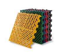 Tappetini antiscivolo per garage, 40 x 40 cm, 15 pezzi, colore giallo, in PVC, modulari, per piscine e garage, facili da impionbugliare e resistenti all'acqua