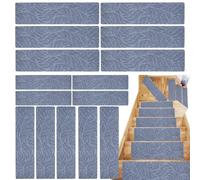 Tappetini antiscivolo per gradini, autoadesivi in legno, 15 pezzi, tappetini antiscivolo come protezione per scale per anziani, cani, animali domestici, interni, per anziani, bambini, cani, casa