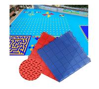 Tappetini antiscivolo per pavimenti, ad incastro, Pavimentazione sportiva fai-da-te da 53 cm for lo stadio del parco divertimenti dell'asilo scolastico(Red,4PCS)