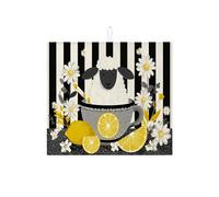 Tappetini asciugapiatti Sheep per il bancone della cucina, tappetino assorbente floreale a righe bianche e nere, cuscinetto asciugapiatti in microfibra a molla per protezione bar del caffè 16x18 polli