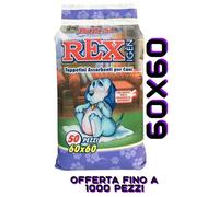 TAPPETINI ASSORBENTI 60X60 REX 100 PEZZI TRAVERSE CUCCIOLI CON ADESIVI