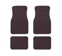 Tappetini auto 4PCS Universale Impermeabile Auto Foot Pad Protector Tappeto Tappetini Anteriori Posteriori Set Accessori Auto Tappetini Auto Tappetini(Nero ROSSO)