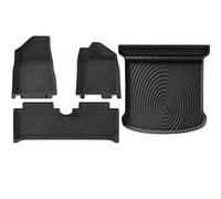 Tappetini auto antiscivolo per tutte stagioni Tappetini Per Auto Completi Per BYD Per Dolphin 2021-2024 2023 Tappetino Per Tutte Le Stagioni Fodera Per Bagagliaio Con Guida A Destra Set completo(Nero