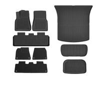 Tappetini auto antiscivolo tutte stagioni Tappetini Auto A Copertura Totale Per Tesla Per Model Y Per Juniper 2025 2026 Tappetino A Doppio Strato Per Bagagliaio E Schienale cuscinetti(SET 6)