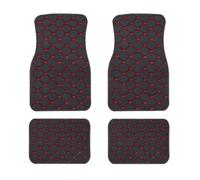 Tappetini Auto Gomma Tappetini per auto in similpelle di dimensioni universali per VW per Bora Accessori per auto(Black Red 4 PCS)
