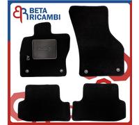 Tappetini Auto In Moquette Con Fissaggio e Battitacco Per Audi A3 Dal 2012 Neri
