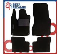 Tappetini Auto In Moquette Con Fissaggio e Battitacco Per Smart 453 ForFour Neri