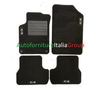 Tappetini auto in moquette su misura 4 Loghi 2 fix per C3 II° serie 2009>2016
