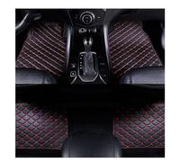Tappetini Auto in Pelle per Renault Captur 2020-2024, Tutte Le Stagioni Impermeabile Anti Scivolo Tappeti Accessori Interni,Black Red