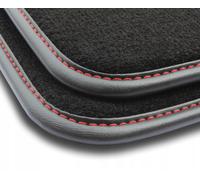 VW27-1 Set Tappetini Velluto Premium Pelle Rossa per Volkswagen Polo IV 2002-200