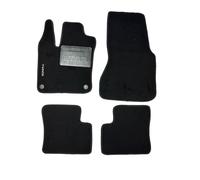 Tappetini Auto per Twingo terza serie, Set di 4 Pezzi, Moquette Nera con Battitacco, Bordo Velcrato Antiscivolo (1 ricamo, moquette premium 8 mm)