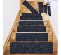 Tappetini autoadesivi antiscivolo per scale, confezione da 7, per interni, per gradini in legno, tappetini di sicurezza per famiglie con animali domestici o anziani (76 cm x 20,3 cm, grigio)