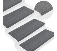 Tappetini autoadesivi per scale, 15 pezzi, 65 x 24,5 x 3,5 cm, colore grigio, per casa e giardino, accessori per la casa e le scale
