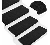 vidaXL Tappetini Autoadesivi per Scale 30 pz Neri 65x24,5x3,5 cm
