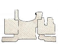 Tappetini Beige In Eco Pelle Per MAN TGX 2021+ ADR Pavimento Freno A Destra