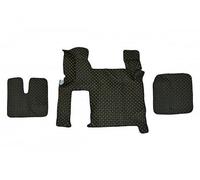 Tappetini camion eco pelle nero/giallo cucitura decorativa cabina di guida pe...