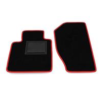 Tappetini compatibili con Honda S2000 1999-2009 - solo anteriori, bordo rosso, kit tappetini auto personalizzati, set tappeti in velluto, tappeto auto