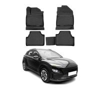 Tappetini compatibili con Hyundai Kona Electric 2018-2023 Gomma TPE Nero