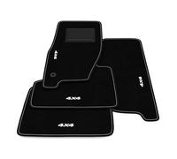 Tappetini compatibili con Jeep Cherokee KJ 2002-2007, ricamo 4x4, kit tappetini auto personalizzati, set tappeti in moquette, tappeto auto