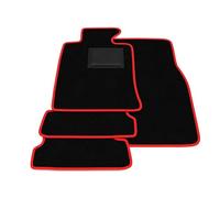 Tappetini compatibili con Mini Cabrio R57 2009-2016, bordo rosso, kit tappetini auto personalizzati, set tappeti in velluto, tappeto auto