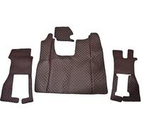 Tappetini compatibili con Scania R 2017+ Next Gen Automatico Nero con cuciture rosse in ecopelle con sedile passeggero a sospensione pneumatica guida a destra