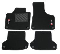 Tappetini compatibili per A3 8P dal 2003 al 2012 con 2 loghi ricamati, Moquette per Autovettura