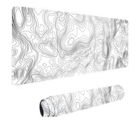 Tappetini con texture topografica Tappetino for mouse nero da gioco Tastiera for computer Tappetino for mouse Xxl Base antiscivolo Bordi cuciti for giochi e ufficio(1,900x300x2mm)