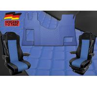 Tappetini + coprisedili 1+1 per Mercedes Actros MP4 Truck Automatic BLU 09-15