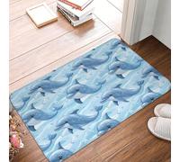 Tappetini da bagno antiscivolo lavabili con stampa di delfini e oceano, 16x24 pollici, tappetini da bagno per l'arredo del bagno, tappetini da cucina morbidi, tappetini lavabili per vasca da bagno int