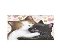 Tappetini da bagno per il bagno, porta d'ingresso, ingresso esterno, due gatti Love tappeti da cucina antiscivolo tappetini lavabili per camera da letto