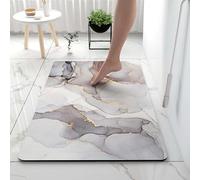 Tappetini Da Bagno Per La Casa Assorbente Diatomite Ad Asciugatura Rapida Terra Antiscivolo Microfibra Lavabile Accogliente Vasca Morbida Doccia Soggiorno Rettangolo, Grey 4, 60*90cm/23.62*35.43in