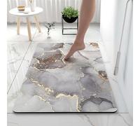 Tappetini da Bagno per La Casa Assorbente Diatomite Ad Asciugatura Rapida Terra Antiscivolo Microfibra Lavabile Accogliente Vasca Morbida Doccia Soggiorno Rettangolo, Grey 5, 50 * 80cm/19.69 * 31.5in