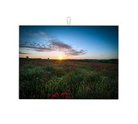 Tappetini da bar reversibili con paesaggi, tramonto e notte, per asciugatrice e piatti, grandi, 18 x 24 pollici