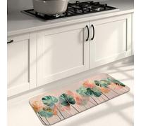 Tappetini da cucina a foglia per pavimento, con piante verdi tropicali, morbidi, imbottiti, confortevoli, lavabili, antiscivolo, decorativi, per lavelli da cucina, lavanderia, bagno, 40 x 119 cm