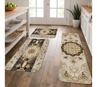 Tappetini da cucina a tema api per pavimento, design elegante a nido d'ape, imbottiti, comodi, lavabili, antiscivolo, per lavelli da cucina, lavanderia, bagno, 3 pezzi
