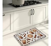 Tappetini da cucina a tema caffè, morbidi tappetini vintage in chicchi di caffè marrone, imbottiti per tutti i giorni, comodi, lavabili, decorativi, per lavelli da cucina, lavanderia e bagno, 50 x 78