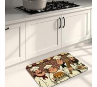Tappetini da cucina a tema chef per pavimenti, morbidi tappetini vintage per arte culinaria, comodi e imbottiti, lavabili, per lavelli da cucina, lavanderia, 50 x 78 cm