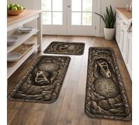 Tappetini da cucina a tema dinosauro, morbidi tappetini antichi fossili, comodi e lavabili, per lavelli da cucina, lavanderia e bagno, 3 pezzi