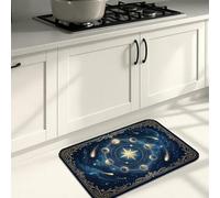 Tappetini da cucina a tema galassia, per pavimento, design cosmico a spirale e sole, morbidi tappetini imbottiti spaziali, comodi, lavabili, decorativi, per lavelli, lavanderia e bagno, 40,6 x 61 cm