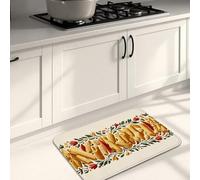 Tappetini da cucina a tema pasta per pavimento, design rustico italiano, morbidi, imbottiti, confortevoli, lavabili, antiscivolo, per lavelli da cucina, lavanderia e bagno, 50 x 78 cm