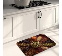 Tappetini da cucina a tema spezie per pavimento, motivo floreale vintage, morbidi, imbottiti, confortevoli, lavabili, antiscivolo, per lavelli da cucina, lavanderia e bagno, 50 x 78 cm