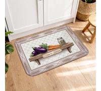 Tappetini da cucina a tema vegetale per pavimento, morbidi tappetini in stile rustico rustico, imbottiti e confortevoli, lavabili, per lavelli da cucina, lavanderia e bagno, 50 x 78 cm