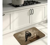 Tappetini da cucina a tema vintage con uccelli, eleganti tappetini morbidi con animali, imbottiti per tutto l'anno, comodi e lavabili, decorazione per lavelli da cucina, lavanderia e bagno, 40,6 x 61