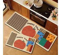 Tappetini Da Cucina Antiscivolo Lavabili A Righe E A Scacchi Con Retro In Gomma Ideali Per Ingresso Bagno E Zona Lavabo - Decorazioni Di Halloween Per La Casa - Facili Da Pulire. Frutta Rossa. 60X90
