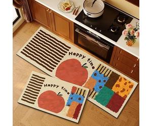 Tappetini Da Cucina Antiscivolo Lavabili A Righe E A Scacchi Con Retro In Gomma Ideali Per Ingresso Bagno E Zona Lavabo - Decorazioni Di Halloween Per La Casa - Facili Da Pulire. Frutta Rossa. 60X90