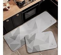 Tappetini Da Cucina Antiscivolo Lavabili Con Geometria Triangolare, Retro In Gomma, Tappetini In Diatomite Per Ingresso, Bagno E Zona Lavabo Arredamento Moderno Per La Casa Facili Da Pulire 40X60+40