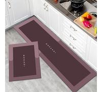 Tappetini Da Cucina Antiscivolo Lavabili Patchwork In Diatomite Tappetino Da Cucina Con Retro In Gomma Passatoia Per Ingresso Zona Lavello - Decorazione Per La Casa - Facile Da Pulire Malva 50X80 Cm