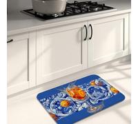 Tappetini da cucina arancioni per pavimento, morbidi tappetini artistici con agrumi frattali, imbottiti, confortevoli, lavabili, antiscivolo, per lavelli da cucina, lavanderia e bagno, 50 x 79 cm