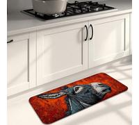 Tappetini da cucina artistici per pavimento, con ritratti di animali colorati, morbidi, imbottiti, confortevoli, lavabili, antiscivolo, decorativi, per lavelli da cucina, lavanderia, bagno, 40 x 119